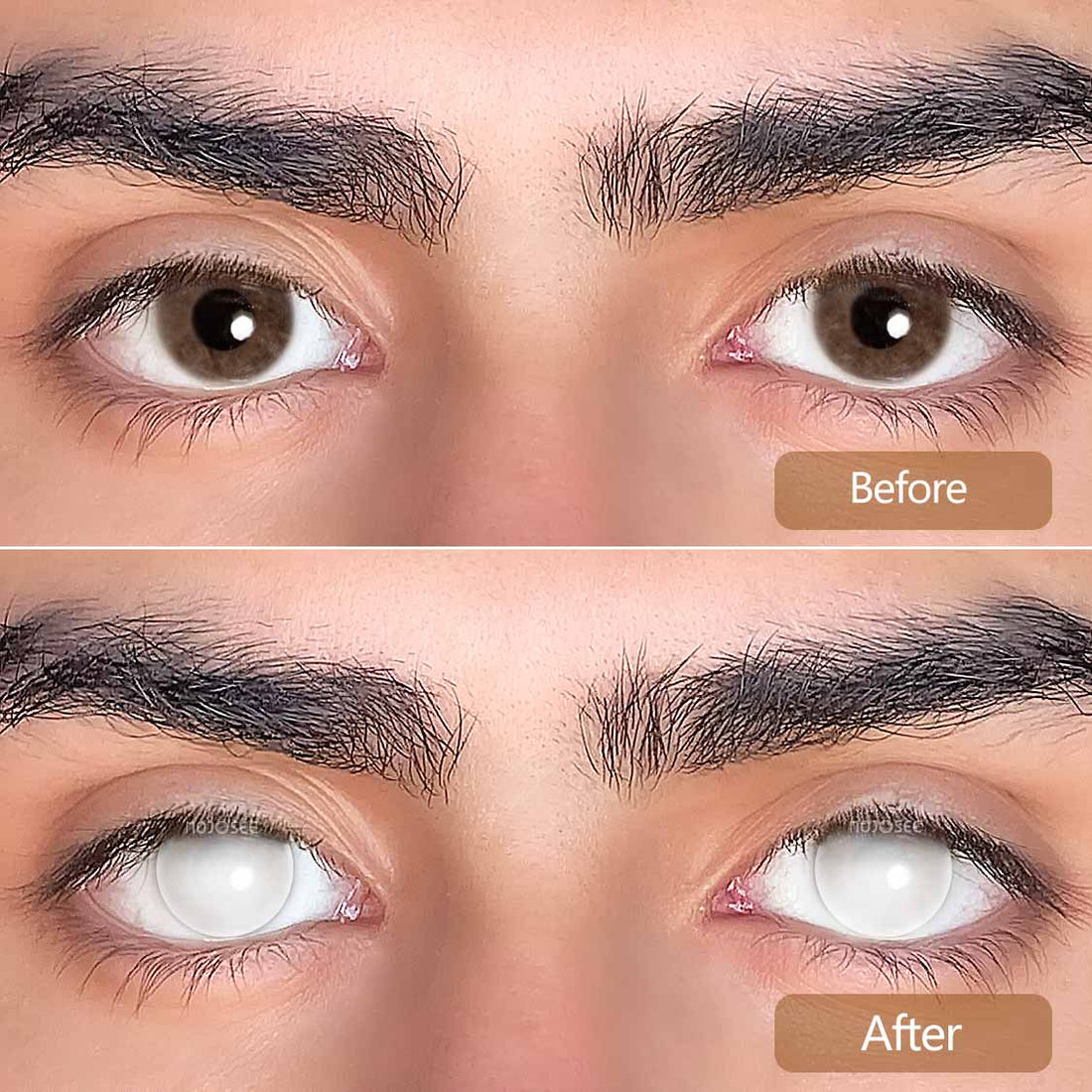 White Out Colored Contact Lenses for Men
