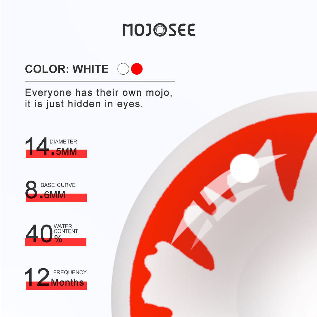 Trauma White Demon Colored Contact Lenses for Men