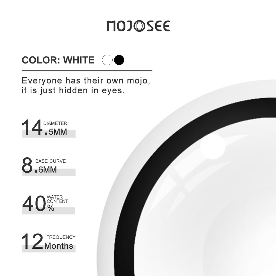 Circle Block White Manson Colored Contact Lenses for Men