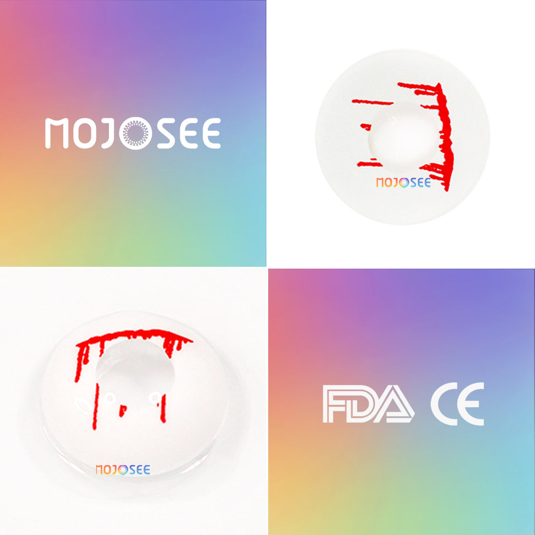 Trauma White Slit Colored Contact Lenses