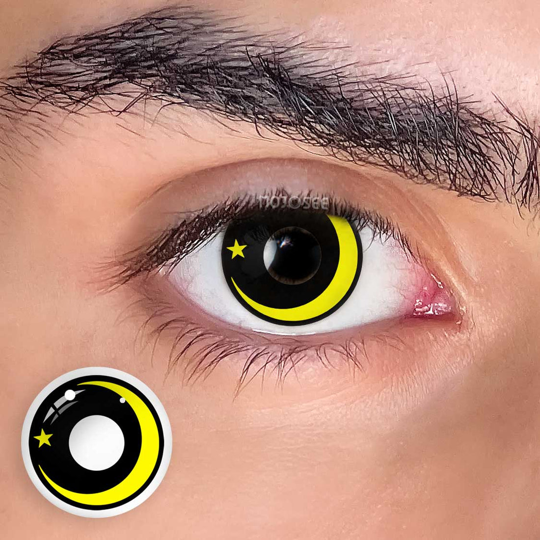 Moon star-yellow Colored Contact Lenses for Men