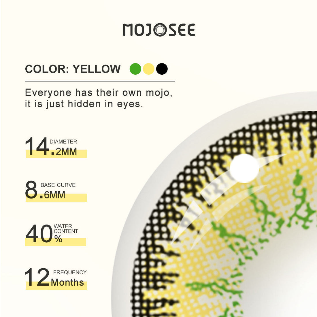 Vika Tricolor Yellow Flame Colored Contact Lenses for Men