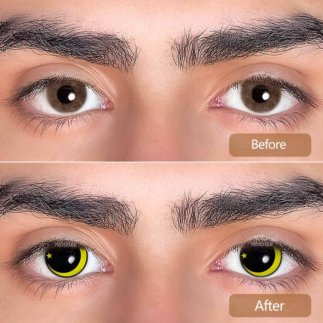 Moon star-yellow Colored Contact Lenses for Men