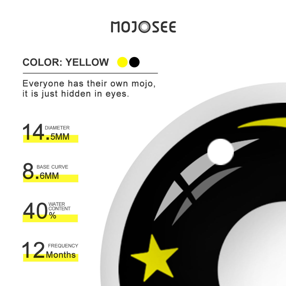 Moon star-yellow Colored Contact Lenses