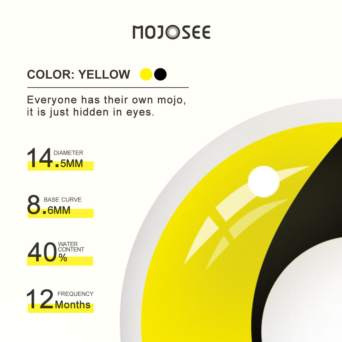 Yellow Cat Eye Colored Contact Lenses for Men